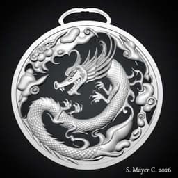 Asian Dragon Medallion - Limited Edition 3d model
