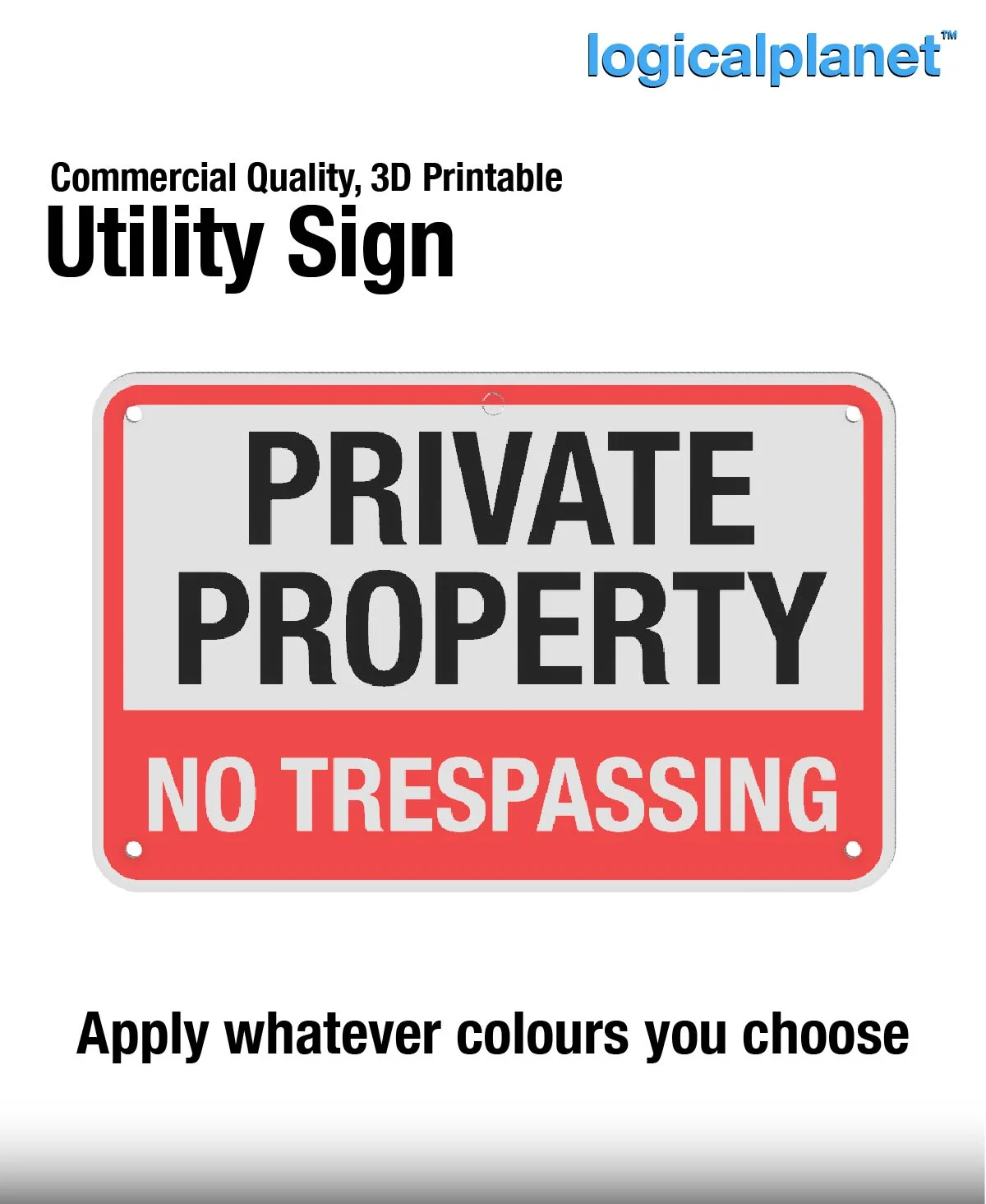 PRIVATE PROPERTY | NO TRESPASSING Sign 3d model