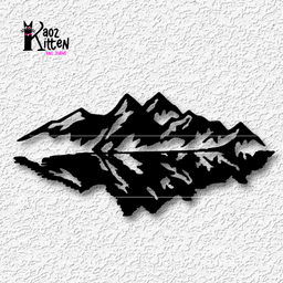 mountain reflection wall art cabin decor 3d model