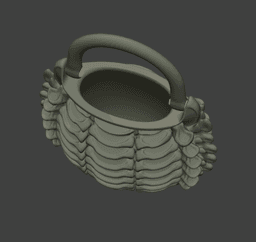 Necromancer Bone Vertebrae Tote - Gothic Skeleton Handbag - Halloween Bone Basket Cosplay Prop 3d model