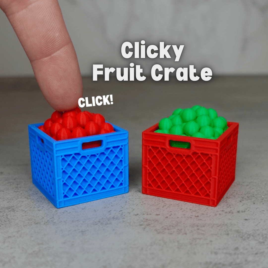 Clicky Frute Clicky Fruit Crate (Keycap Fidget Toy) - 3D model by MysticMesh3D on Thangs
