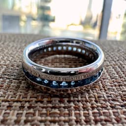 Channel Set Wedding Band for Round Brilliant Stones 3d model