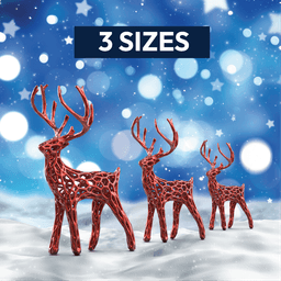 3 pcs. Miniature Modern Deer Family, Voronoi Diagram Christmas Decor, Reindeer Set, Christmas Tablet 3d model