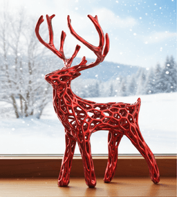 3 pcs. Miniature Modern Deer Family, Voronoi Diagram Christmas Decor, Reindeer Set, Christmas Tablet 3d model