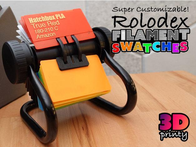 Customizable Rolodex Filament Swatch 3d model