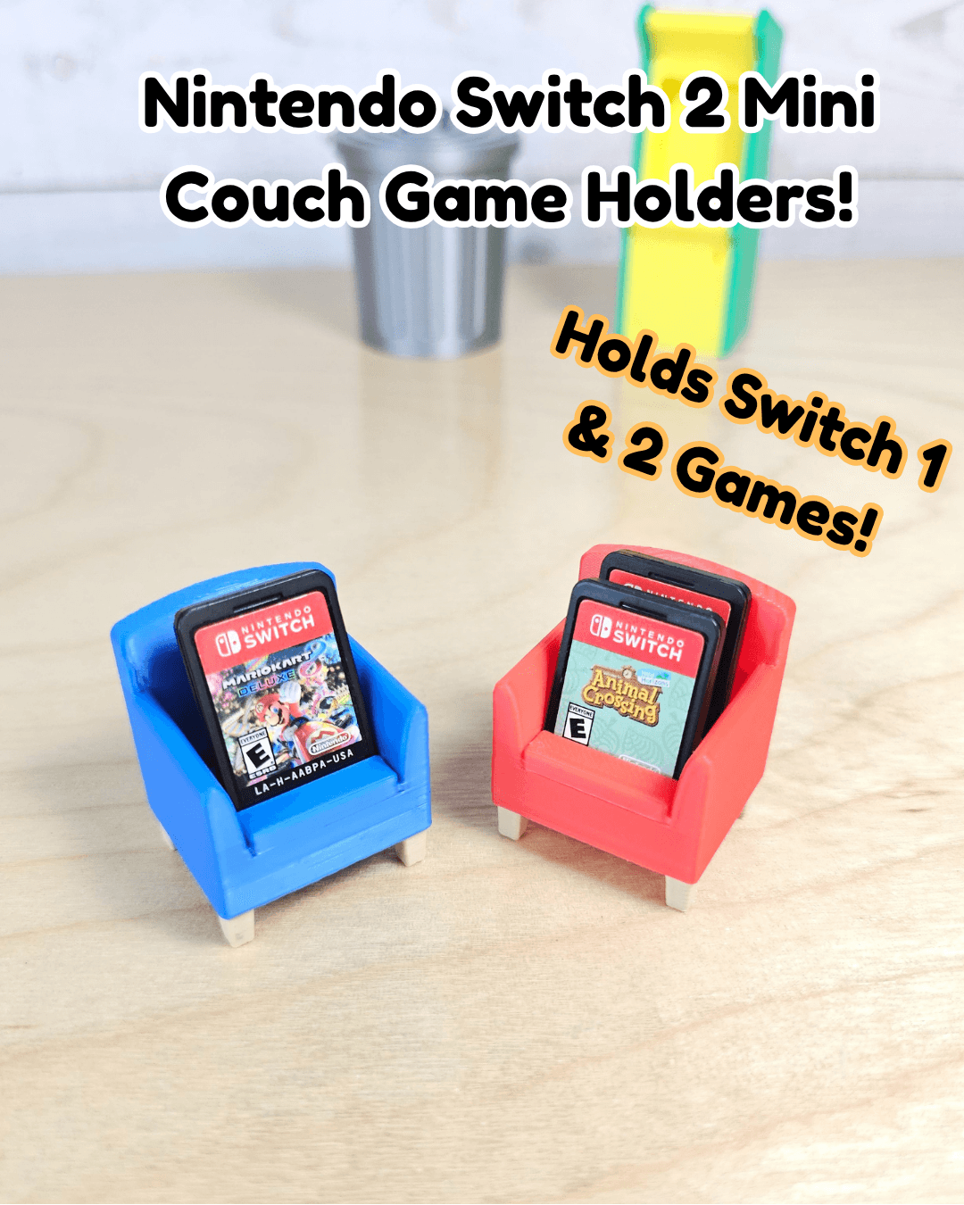 Cute Mini Nintendo Switch 2 Game Cartridge Holder Couch - All Switch Game Compatible 3d model