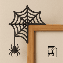 Halloween Door Corner Decor, Spider - Web Shaped, 3D Cute Halloween Decor, Spooky Halloween 3d model