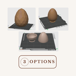 Easter Egg STL Bundle – Lace Egg, Smooth Egg & Low Poly Egg | Candy Holder Easter Egg | 3D Printable 3d model