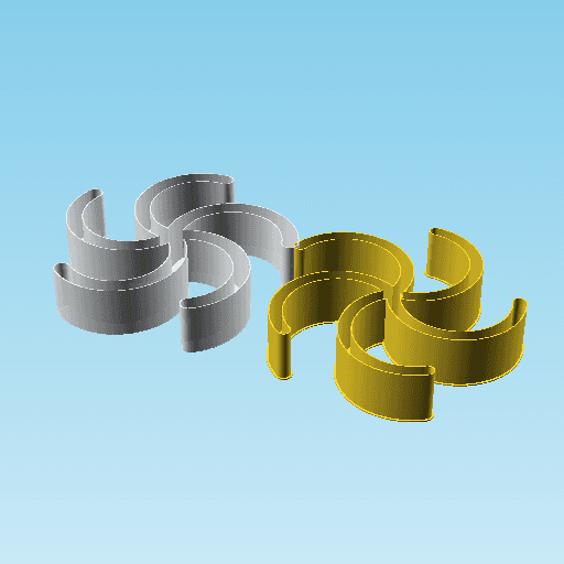 Spiral 002, nestable box (v2) 3d model