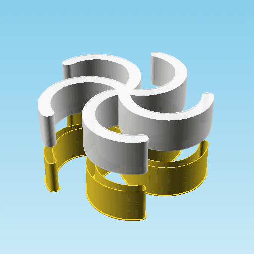 Spiral 002, nestable box (v2) 3d model
