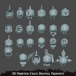 Human skull set Wargame Miniature Pre Supported 3d model