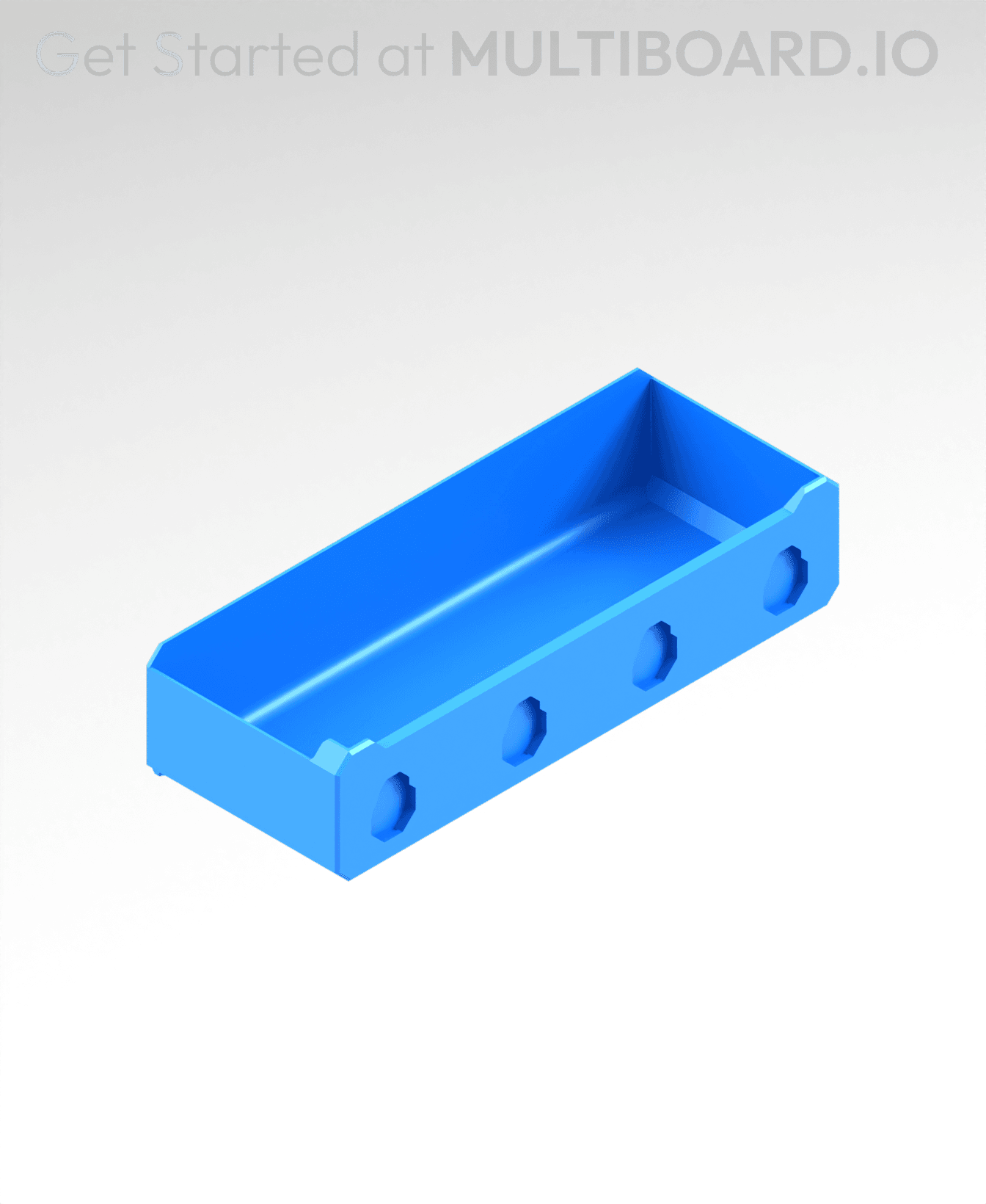 4x1x1.5 LU - Labelled - Magnetic - Simple Multibin Drawer 3d model