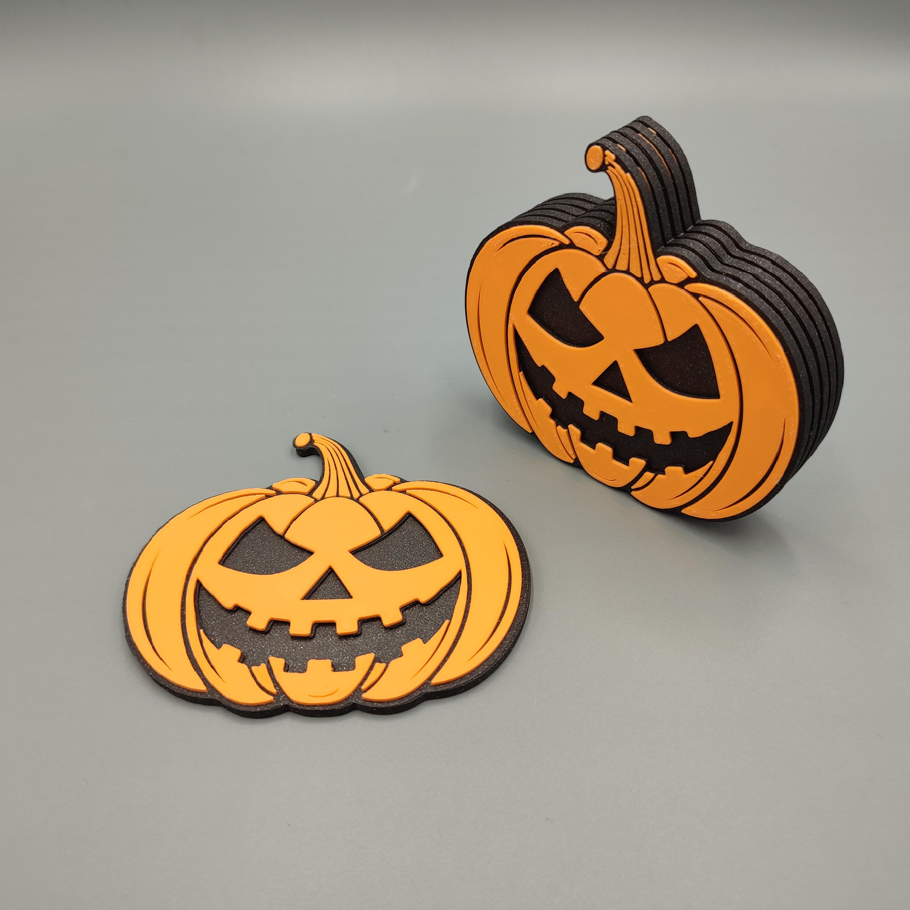Magnetic Halloween Jack-o'-lantern Coaster Set 01 3d model