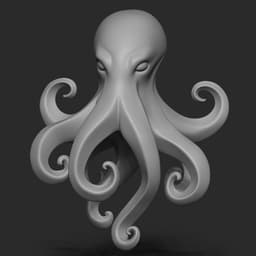 Mystical Octopus Minimalist Sculpture 3d model