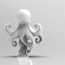 Mystical Octopus Minimalist Sculpture 3d model