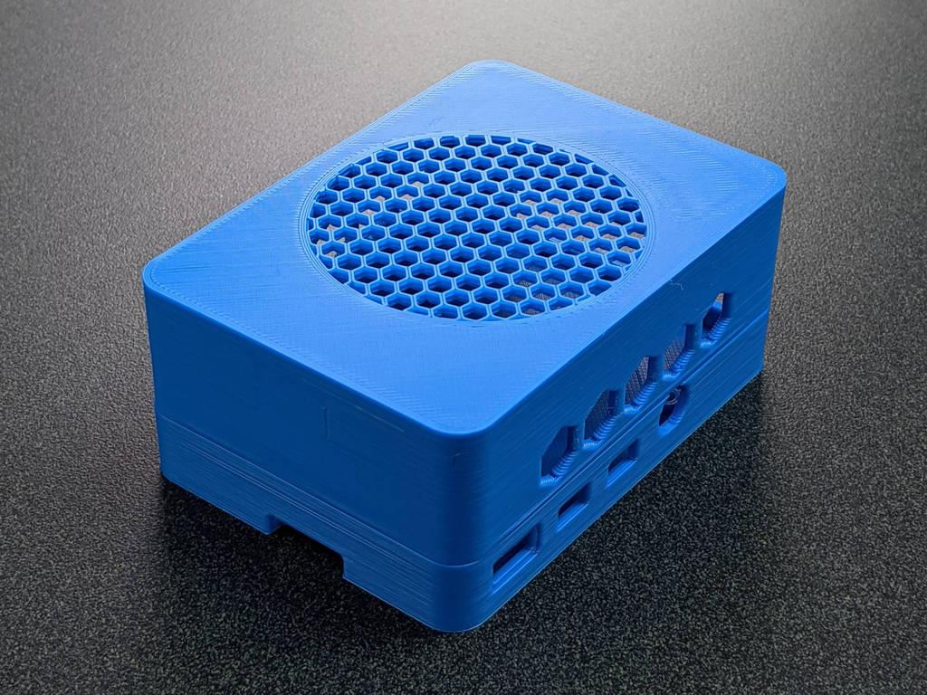 Pi 4 Snapfit 60mm fan case w/ exhaust and grill 3d model