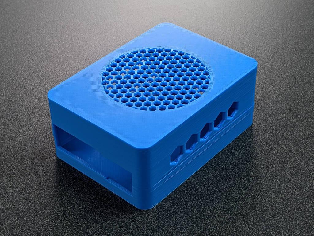Pi 4 Snapfit 60mm fan case w/ exhaust and grill 3d model
