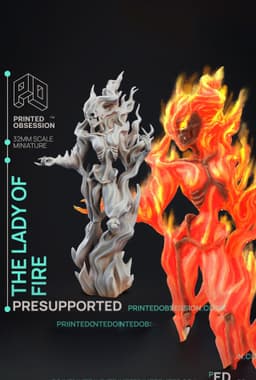 Lady of Fire - Circus of Horrors - PRESUPPORTED - 32mm Scale 3d model