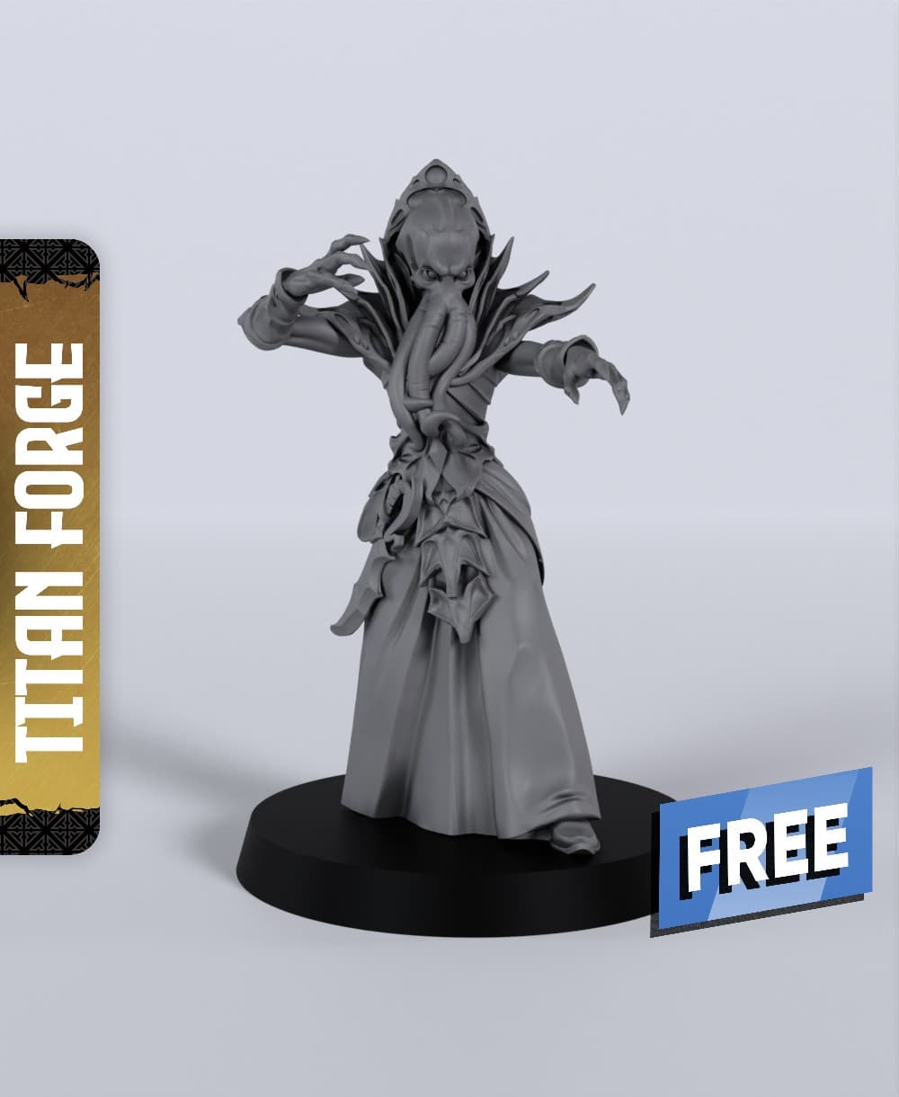 F Mindflayer A - With Free Dragon - 5e DnD Inspired for RPG and Wargamers 3d model