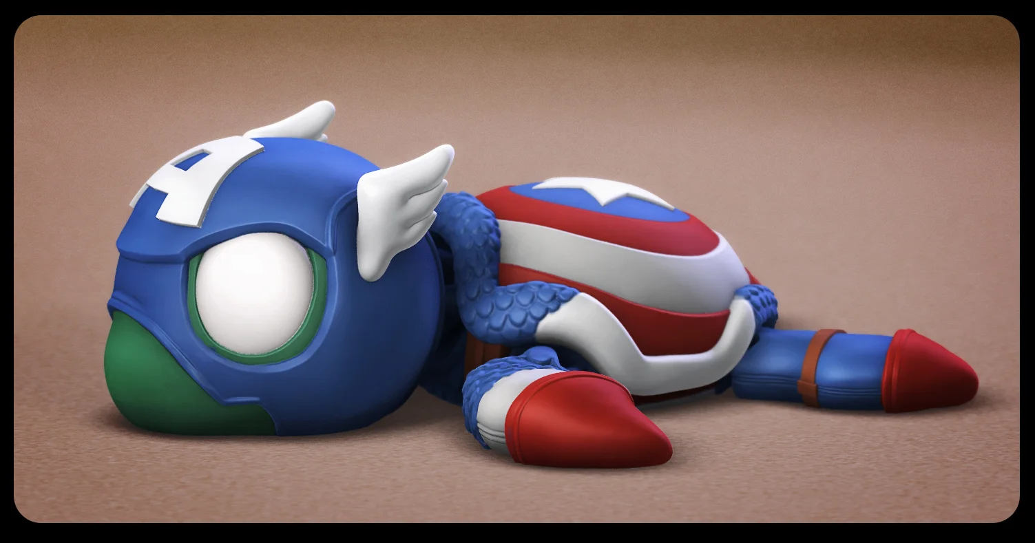 Super Turtle Captain America 3d model