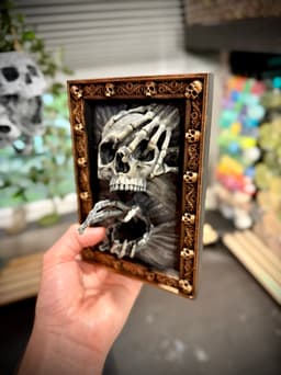 Skeletal hands picture frame 3d model