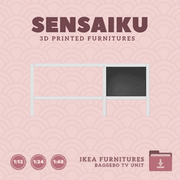 Miniature Replica 03. BAGGEBO TV Unit for Miniature Dollhouse IKEA 3D Print (1:12,24,48) 3d model