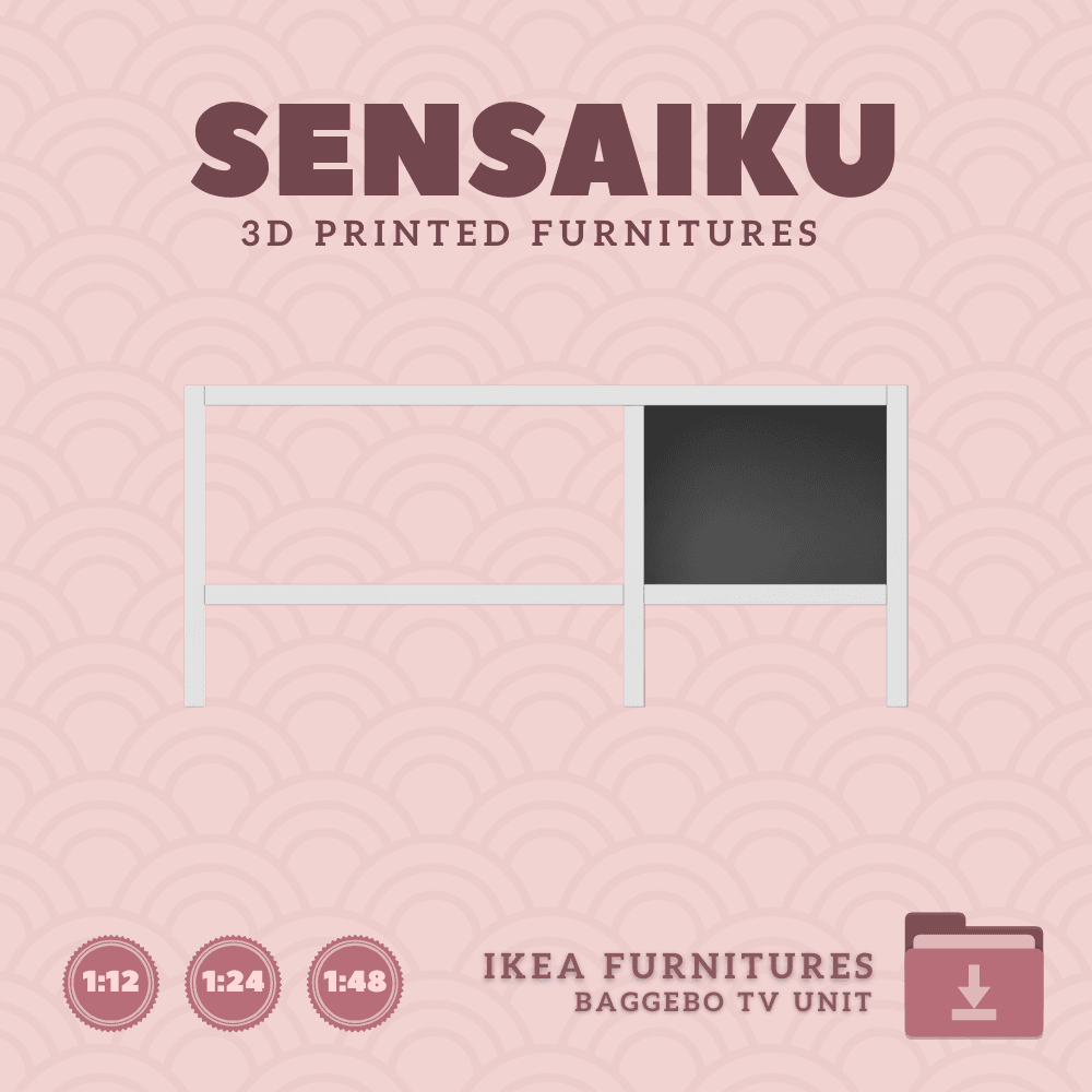 Miniature Replica 03. BAGGEBO TV Unit for Miniature Dollhouse IKEA 3D Print (1:12,24,48) 3d model