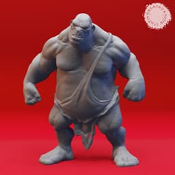 Ogre Warband - Tabletop Miniatures (Pre-Supported) 3d model