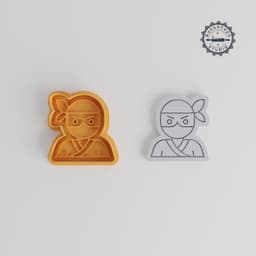 Ninja Cookie Cutter & Stamp, Fondant Cutter, 6-Piece Set, S/M/L Sizes, Stealth Fighter, Samurai Spirit Design for Baking PRODUCT_1267 3d model