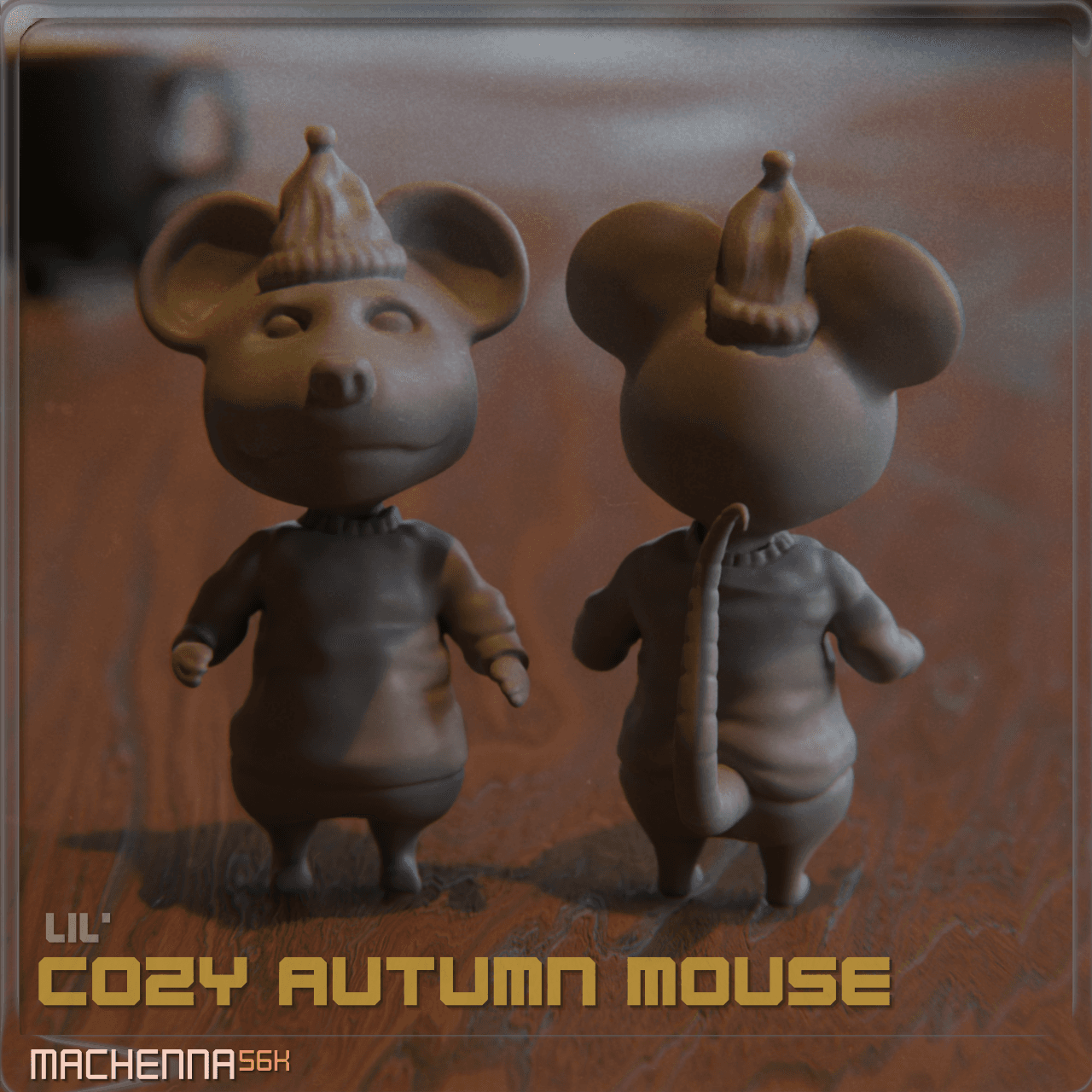 Lil' Cozy Autumn Mouse 3d model
