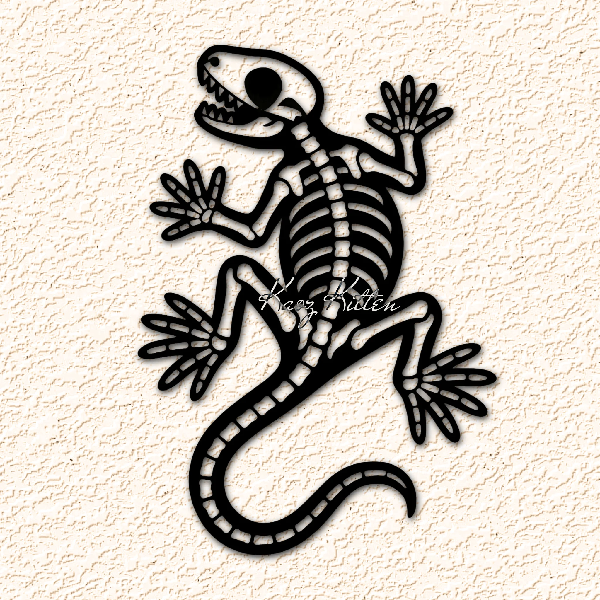 lizard-gecko-skeleton-3 wall art home decor 3d model