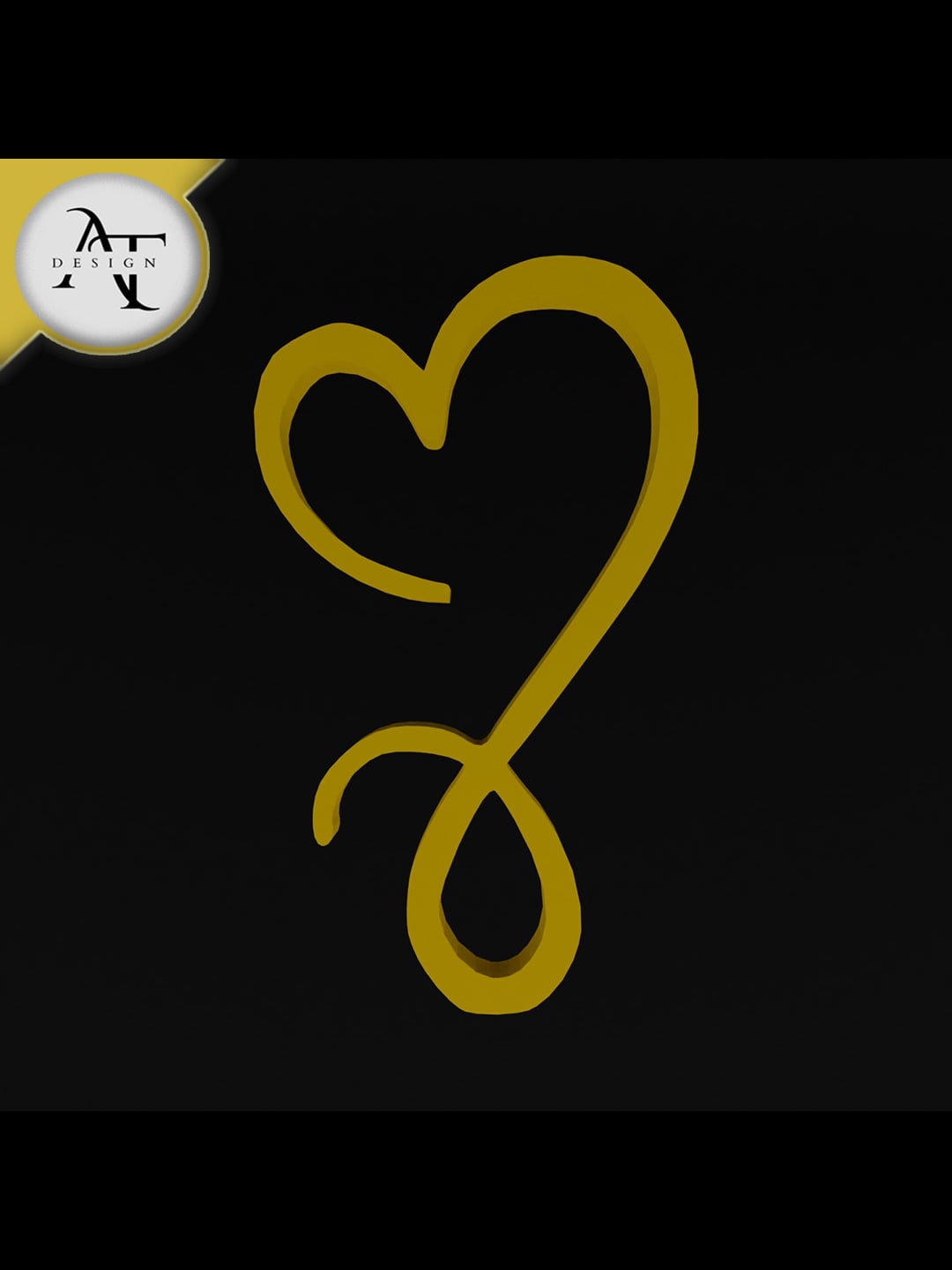 Simple Heart Symbol - 2D Art 3d model