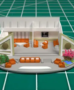 1/350 Refit Officer's Lounge Replacement 3d model