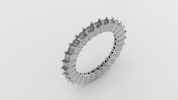 High-End V-Prong Eternity Band - 2.5mm Stones 3d model