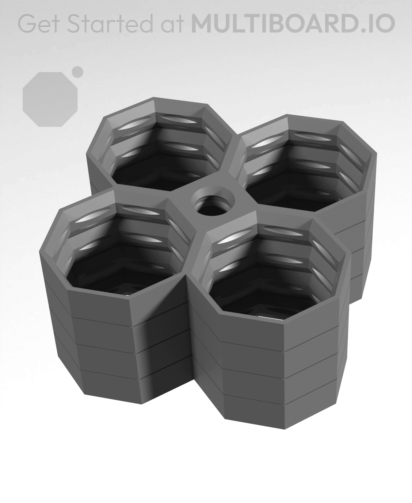 2x2 Multiboard Corner Legacy Tile x4 Stack 3d model