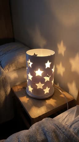 Decorative 3D-Printed Table Lamp with Star Pattern 3d model
