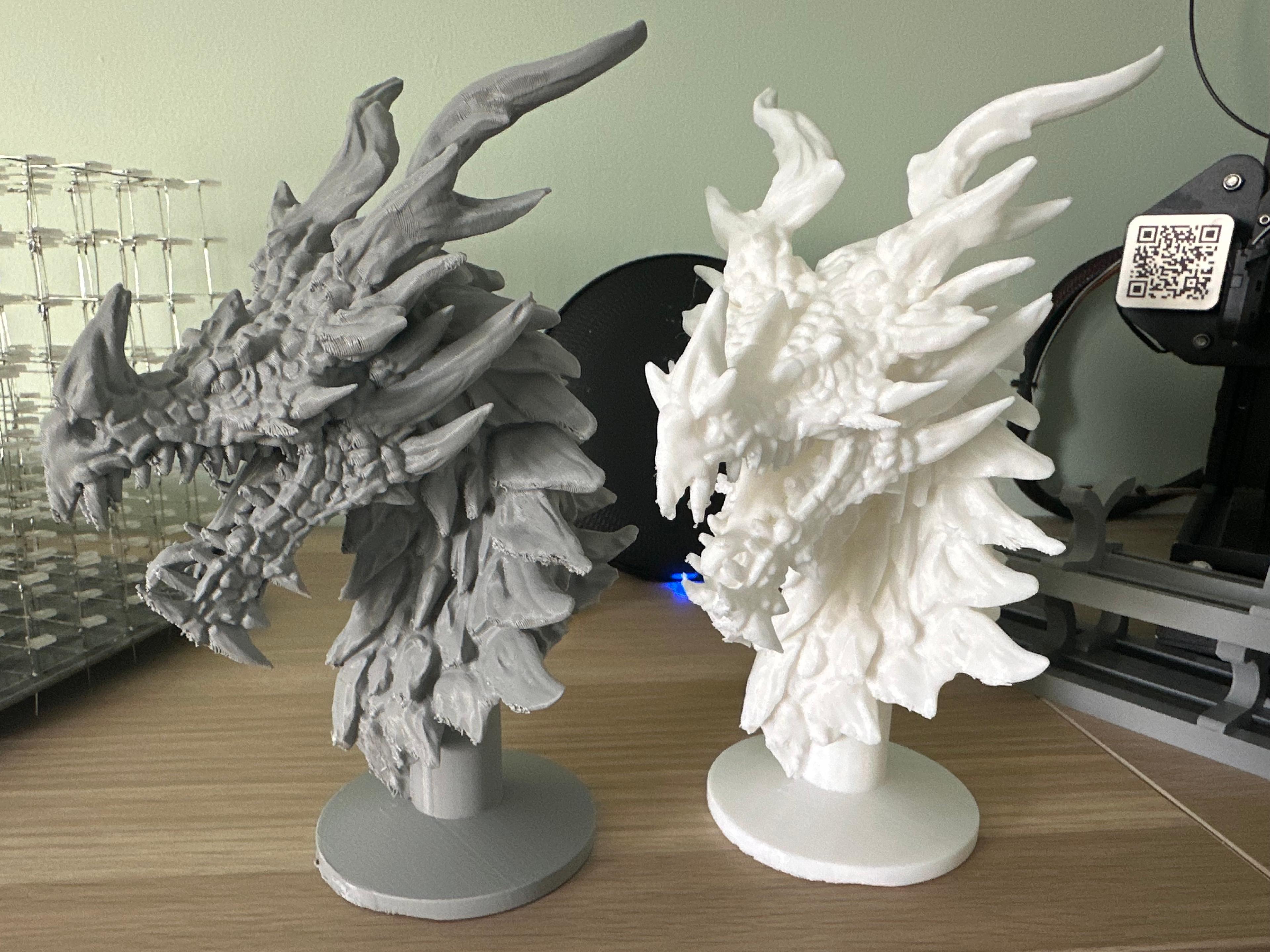 Dragon Head 1 - Fan Art - Decoration - Awesome print thank you, 
6.5 hours print PLA base & interface supports.
Bambu X1  using tree auto.
print with nose and base on plate to reduce supports needed. - 3d model