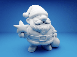 Santa Gnome with Star – 3D Printable Christmas Figurine 3d model