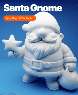 Santa Gnome with Star – 3D Printable Christmas Figurine 3d model