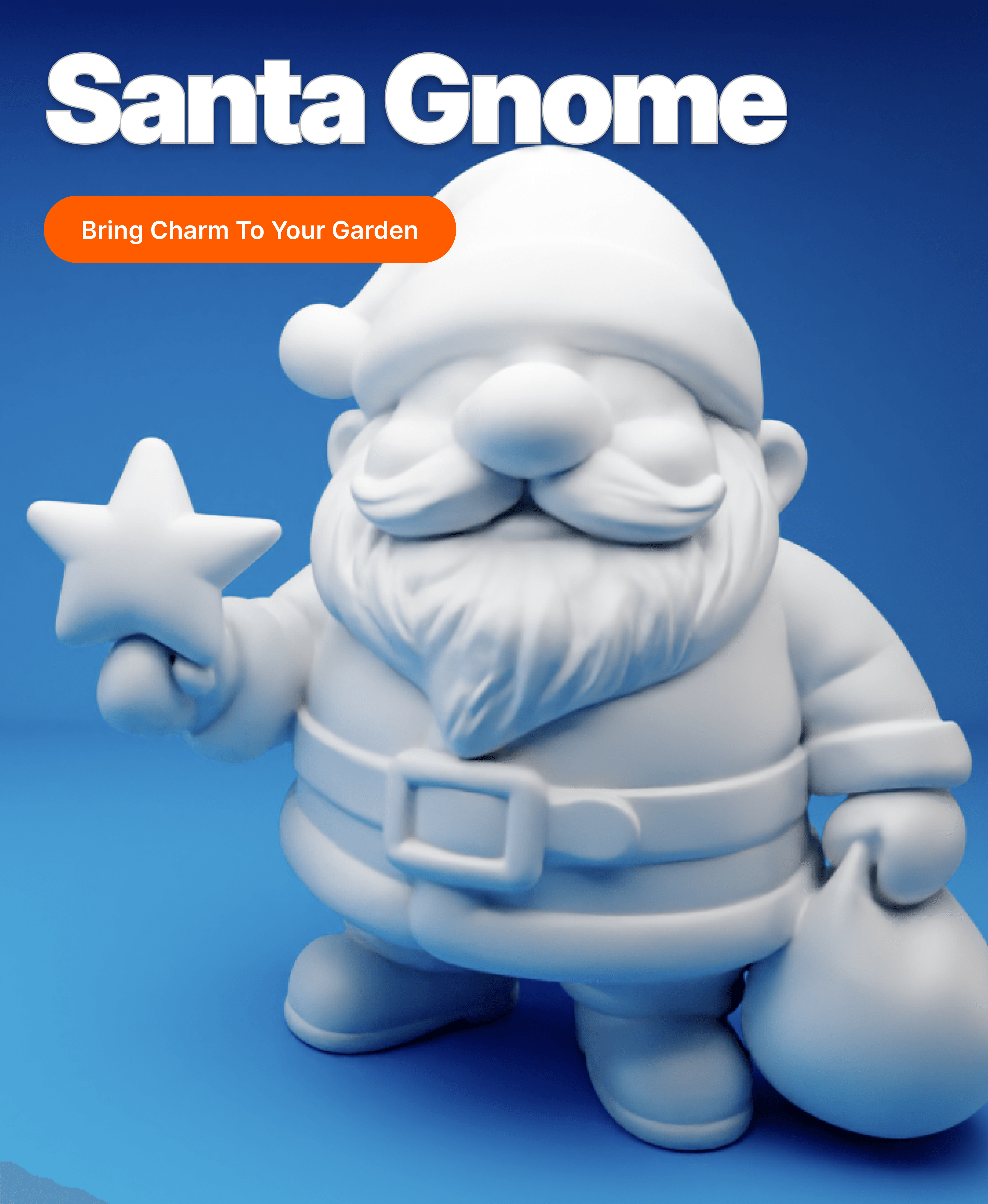 Santa Gnome with Star – 3D Printable Christmas Figurine 3d model