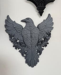 Raven Wall Plaque Ornate Victorian Gothic Decor 3d model