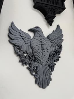 Raven Wall Plaque Ornate Victorian Gothic Decor 3d model