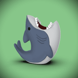 Shark Desk Org/ Trash Can (+Bambu 3mf) 3d model