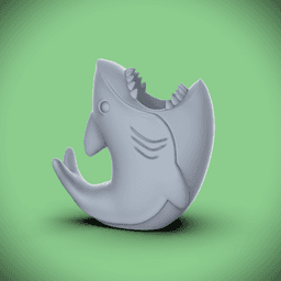 Shark Desk Org/ Trash Can (+Bambu 3mf) 3d model