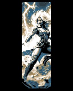 Fanart sketches of a Superhero - Marvel character Storm from X-men - Set of bookmarks 3d model