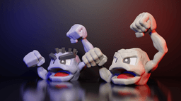 Geodude and Alolan Geodude - By Colors 3d model