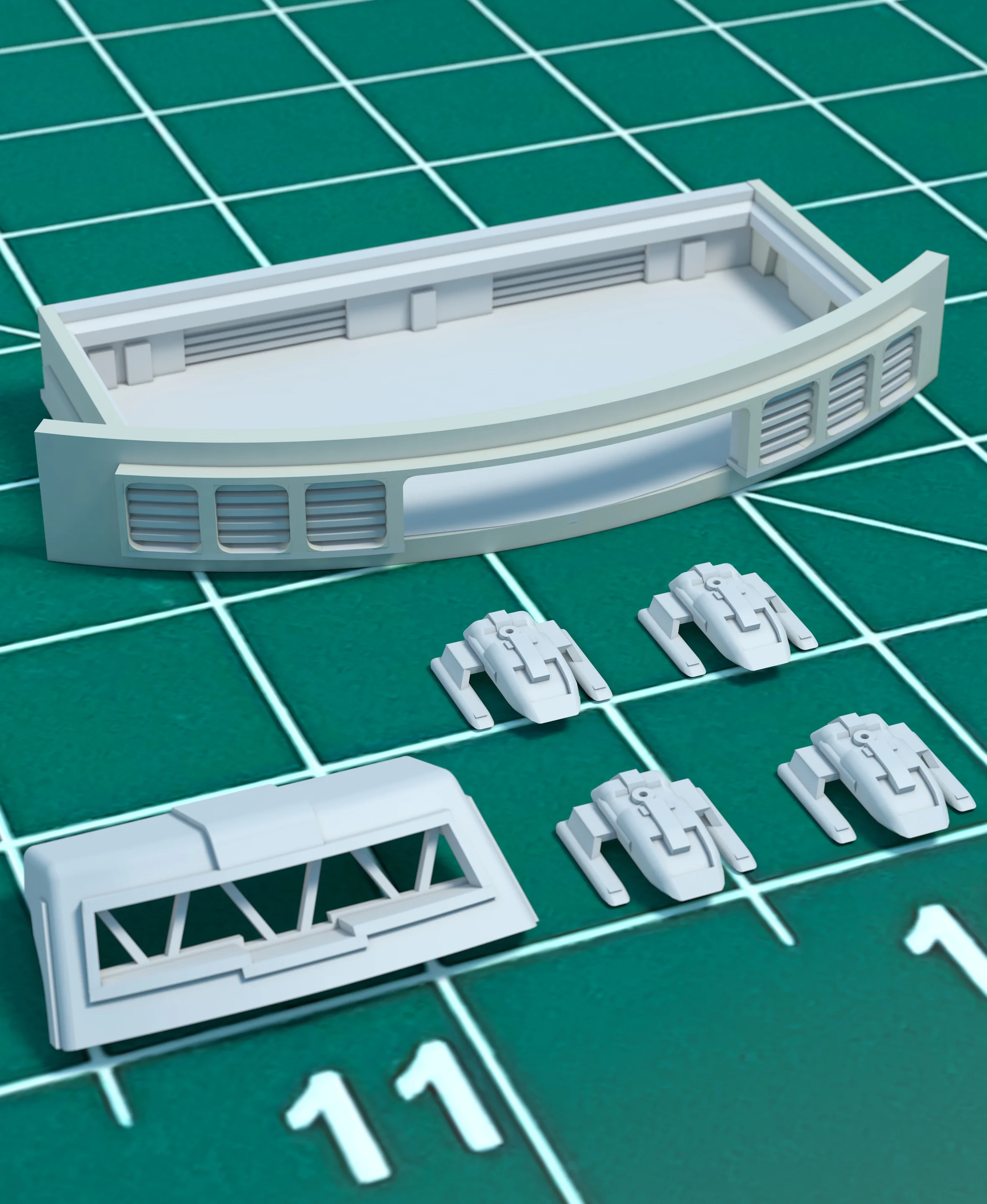 1/1400 Enterprise E Open Shuttle Bay w/Shuttles 3d model