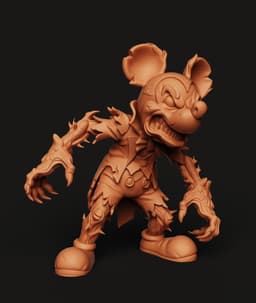 Undead Mouse Monster STL | Zombie Cartoon 3D Print | Horror Art 3d model