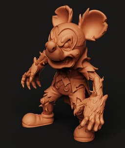 Undead Mouse Monster STL | Zombie Cartoon 3D Print | Horror Art 3d model