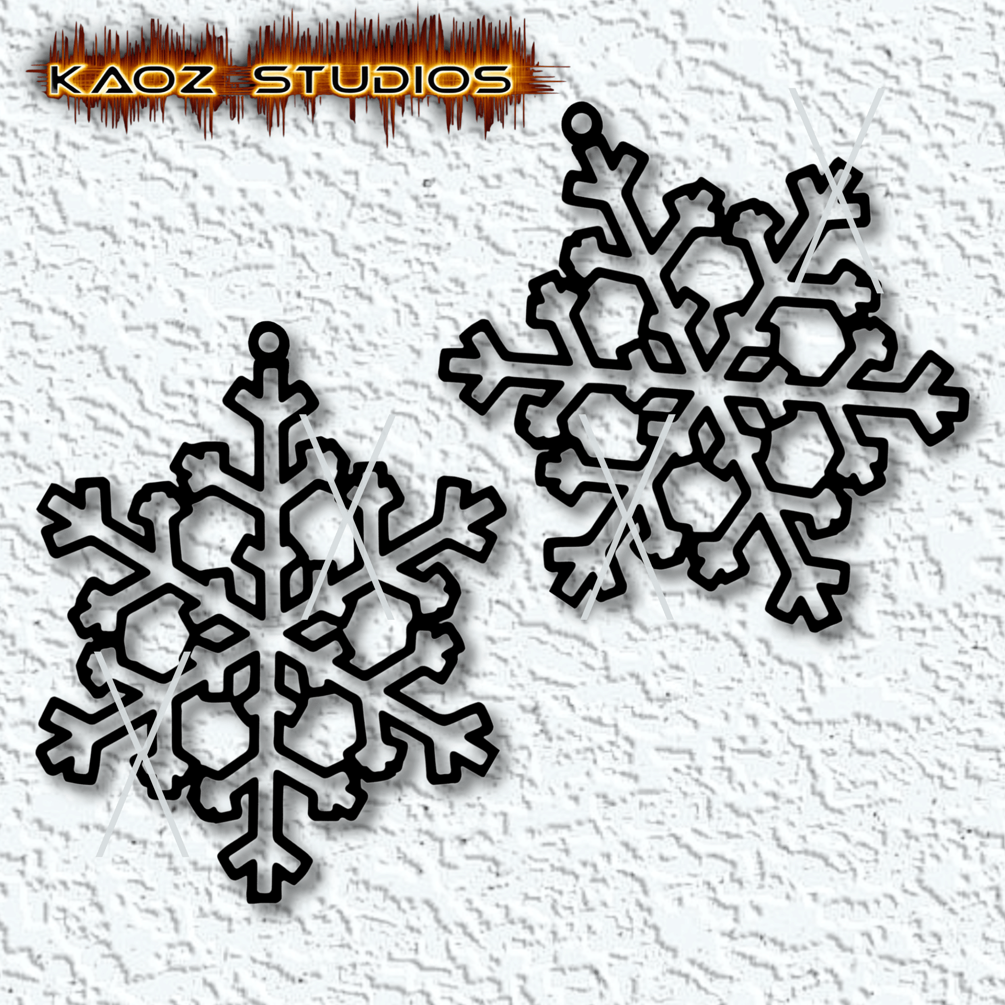 christmas earrigns snowflake decoration 3d model